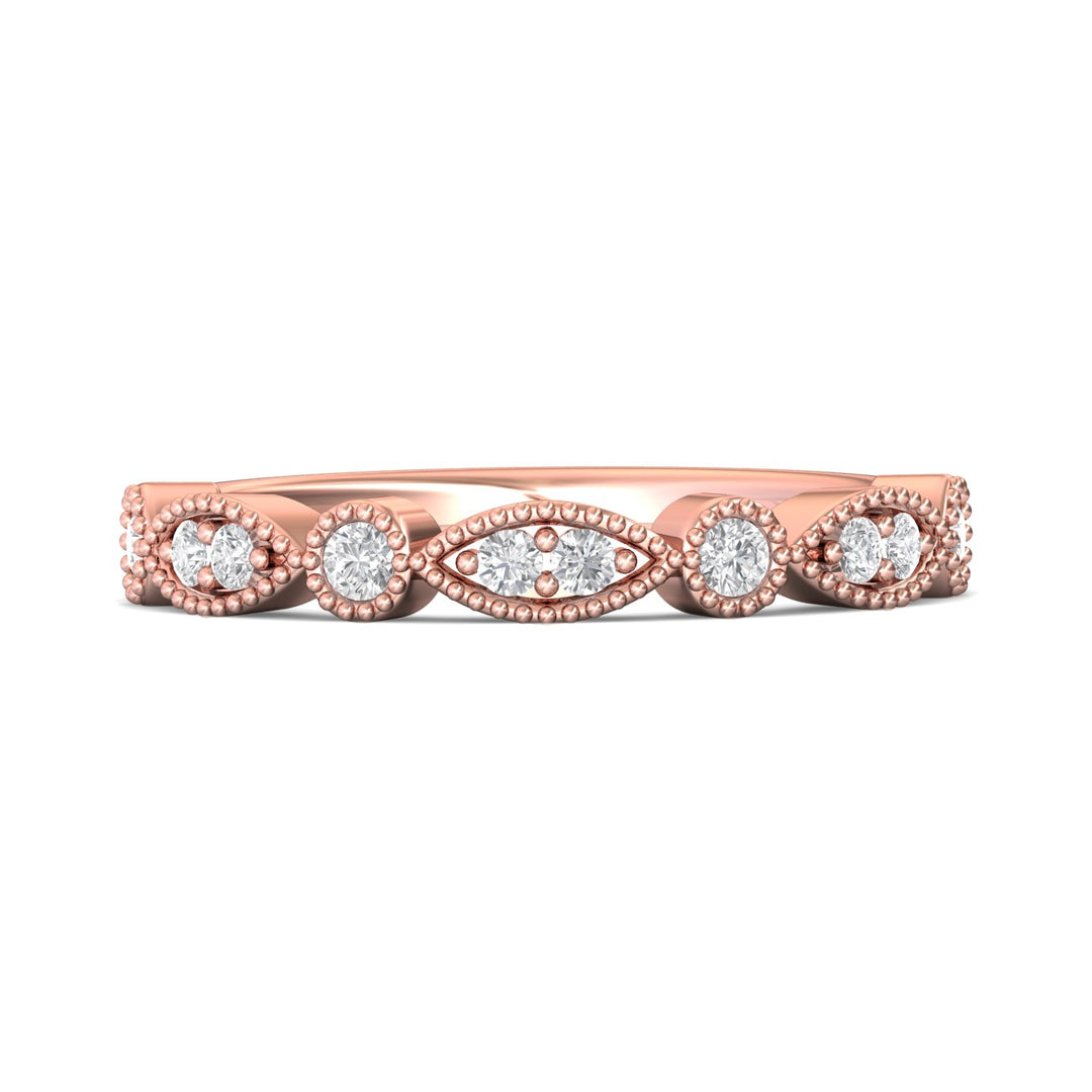 18K Gold Pink Micropave Wedding Band from the Micropave collection - DABM35S_18KP