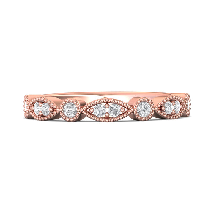 18K Gold Pink Micropave Wedding Band from the Micropave collection - DABM35S_18KP