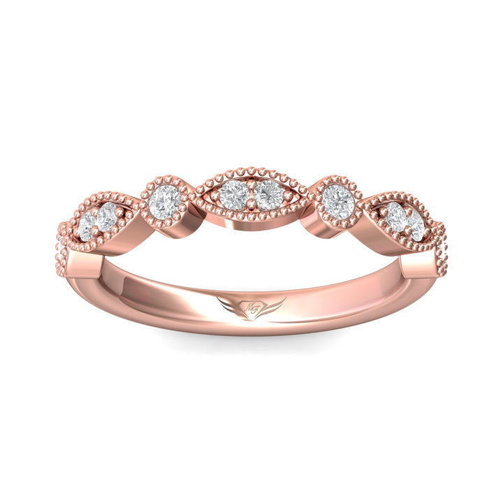 18K Gold Pink Micropave Wedding Band from the Micropave collection - DABM35S_18KP