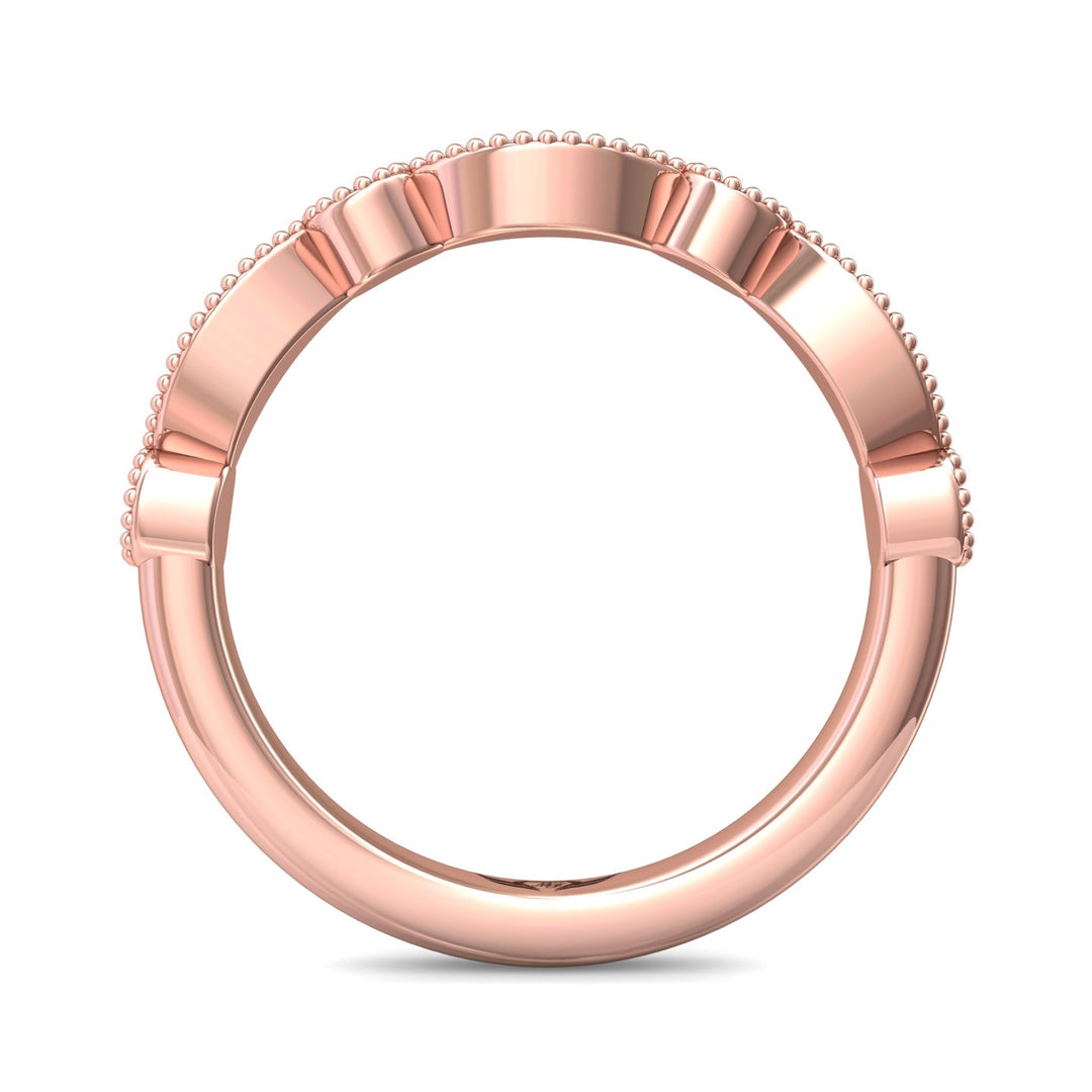 18K Gold Pink Micropave Wedding Band from the Micropave collection - DABM35S_18KP