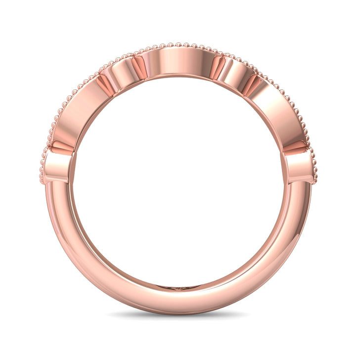 18K Gold Pink Micropave Wedding Band from the Micropave collection - DABM35S_18KP