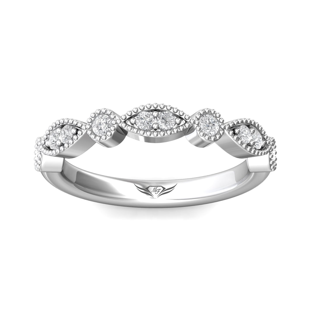 18K Gold White Micropave Wedding Band from the Micropave collection - DABM35S_18KW