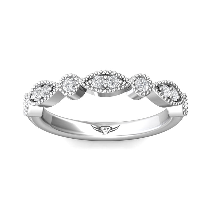 18K Gold White Micropave Wedding Band from the Micropave collection - DABM35S_18KW