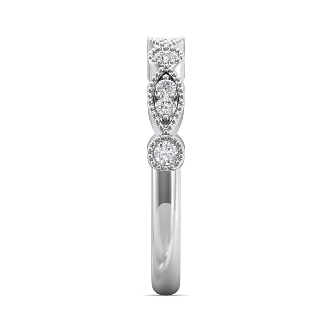 14K Gold White Micropave Wedding Band from the Micropave collection - DABM35S_14KW
