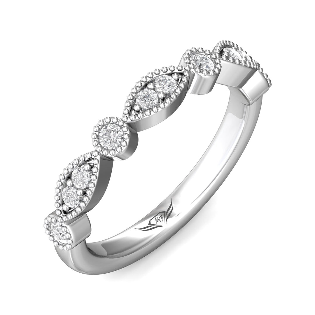 14K Gold White Micropave Wedding Band from the Micropave collection - DABM35S_14KW