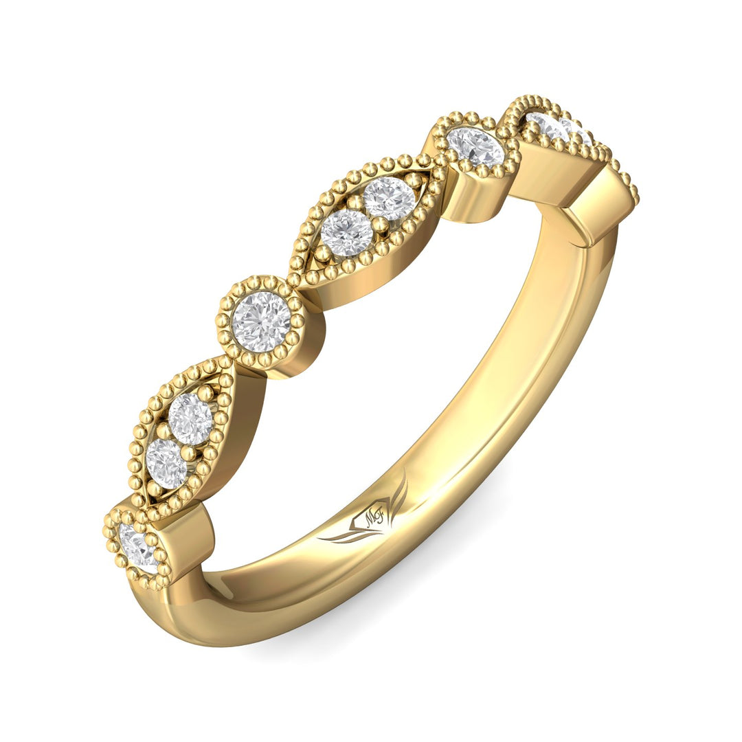 14K Gold Yellow Micropave Wedding Band from the Micropave collection - DABM35S_14KY