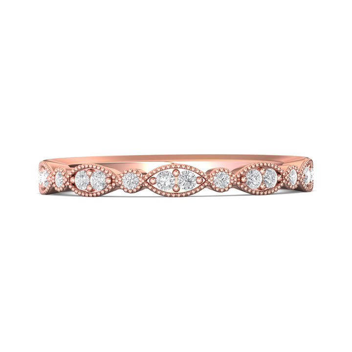 18K Gold Pink Micropave Wedding Band from the Micropave collection - DABM35XS_18KP