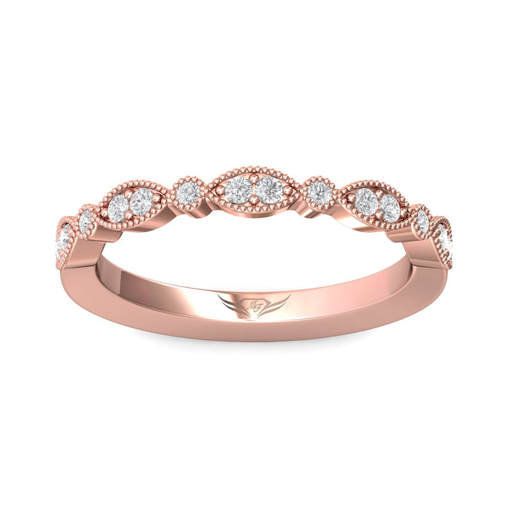 14K Gold Pink Micropave Wedding Band from the Micropave collection - DABM35XS_14KP