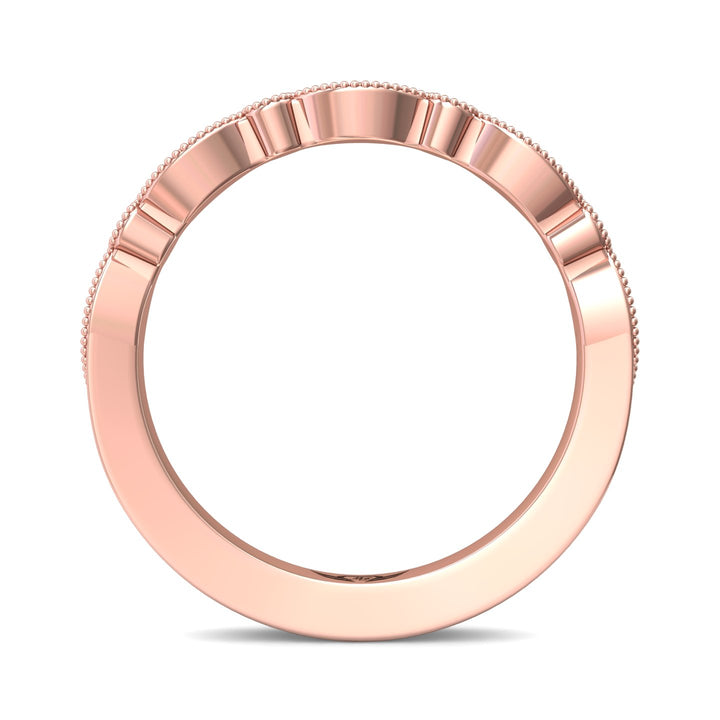 18K Gold Pink Micropave Wedding Band from the Micropave collection - DABM35XS_18KP