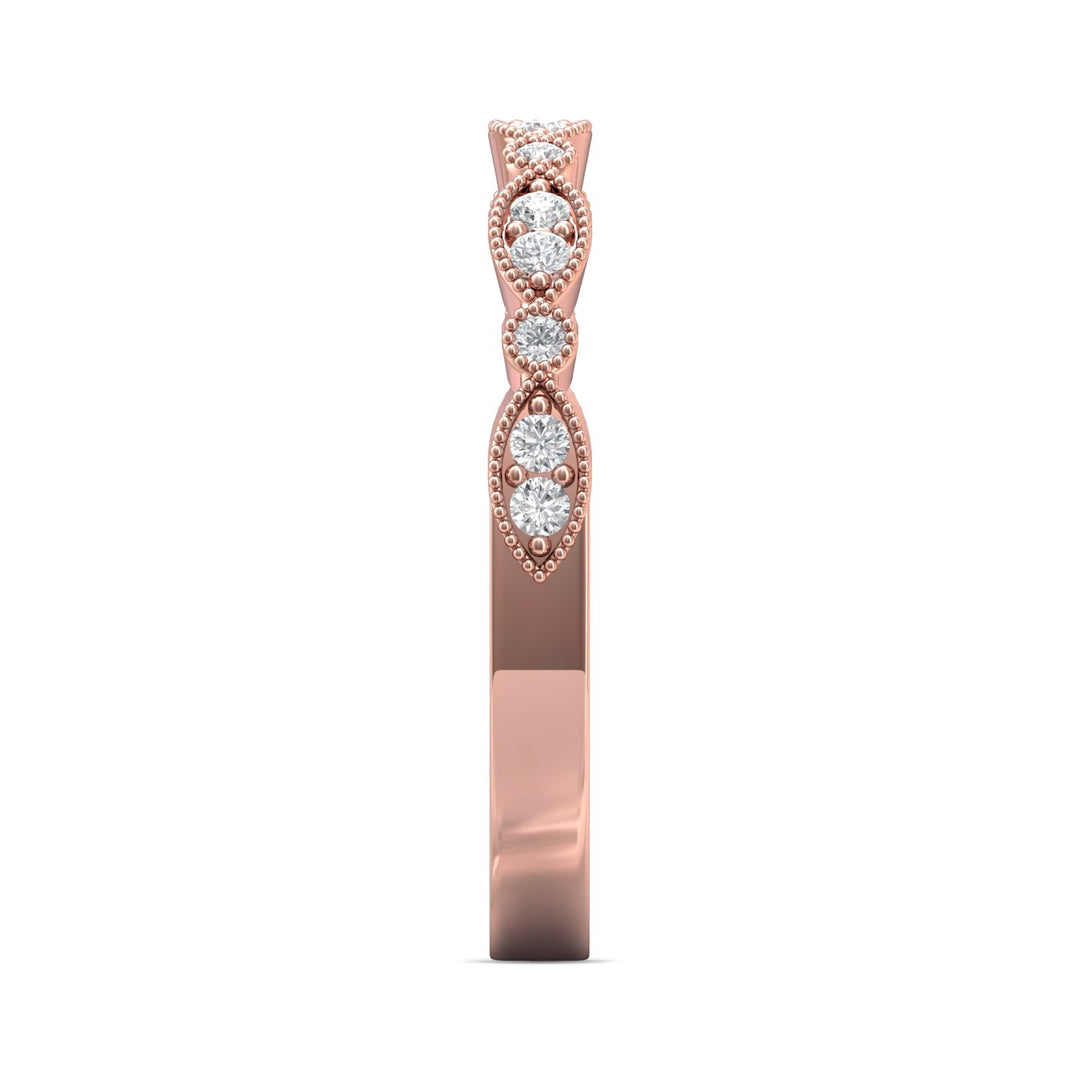 14K Gold Pink Micropave Wedding Band from the Micropave collection - DABM35XS_14KP