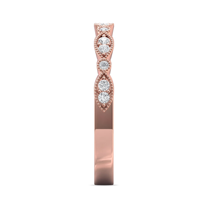14K Gold Pink Micropave Wedding Band from the Micropave collection - DABM35XS_14KP