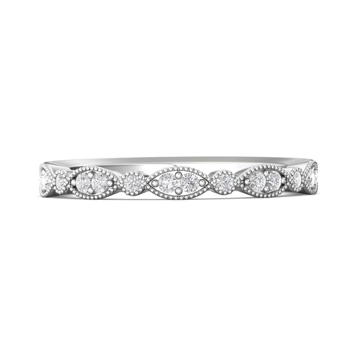 14K Gold White Micropave Wedding Band from the Micropave collection - DABM35XS_14KW