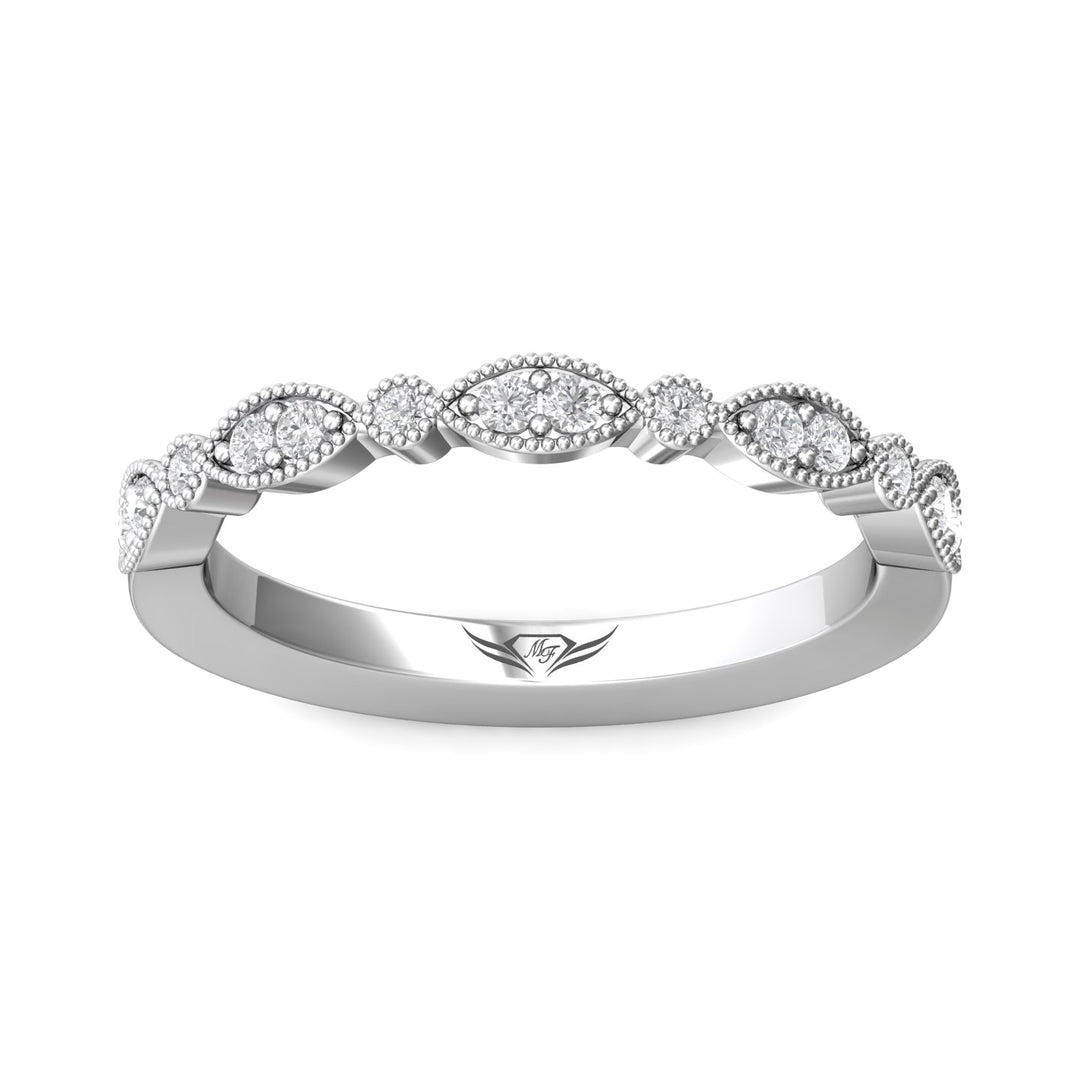 18K Gold White Micropave Wedding Band from the Micropave collection - DABM35XS_18KW