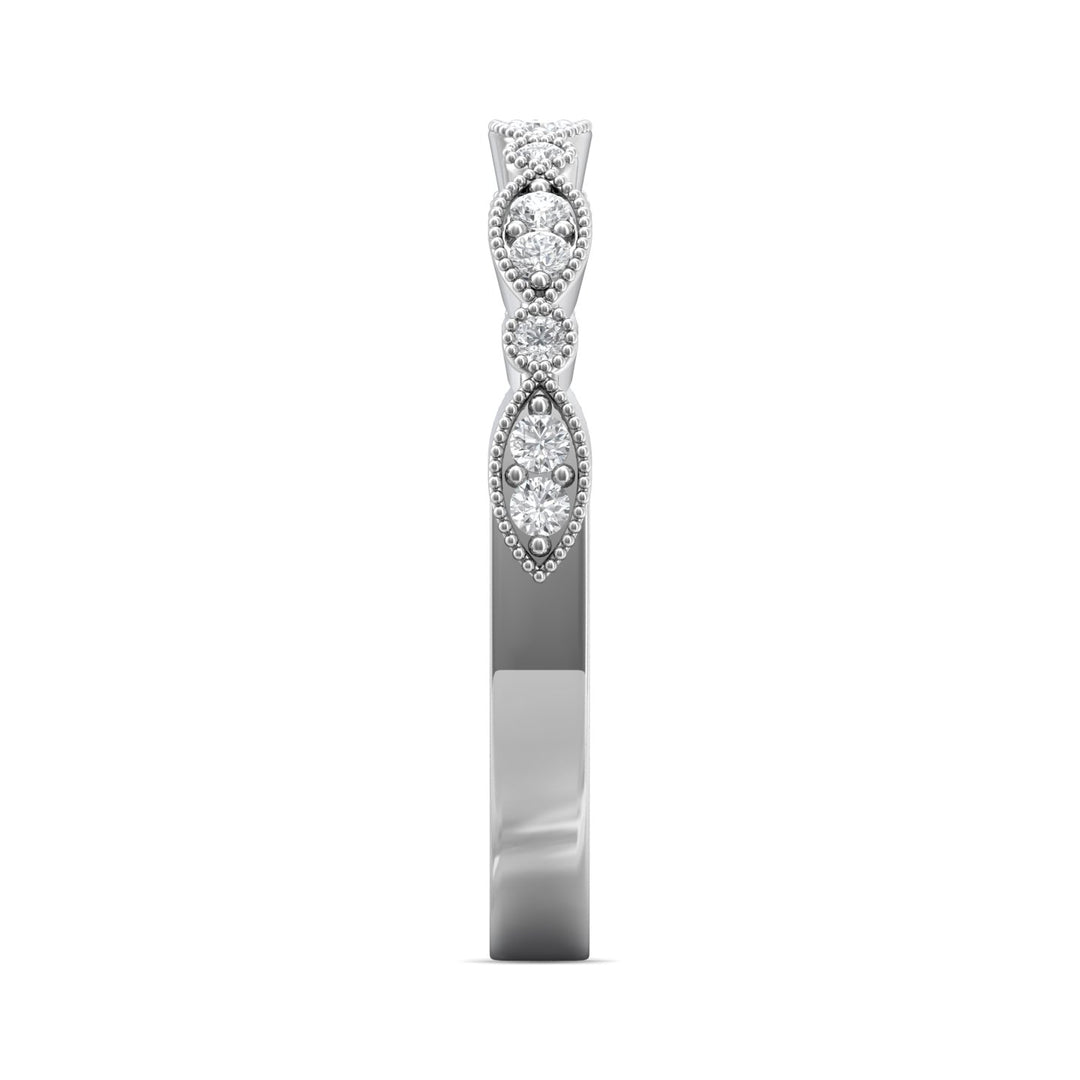 14K Gold White Micropave Wedding Band from the Micropave collection - DABM35XS_14KW