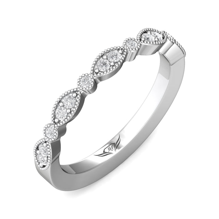 18K Gold White Micropave Wedding Band from the Micropave collection - DABM35XS_18KW