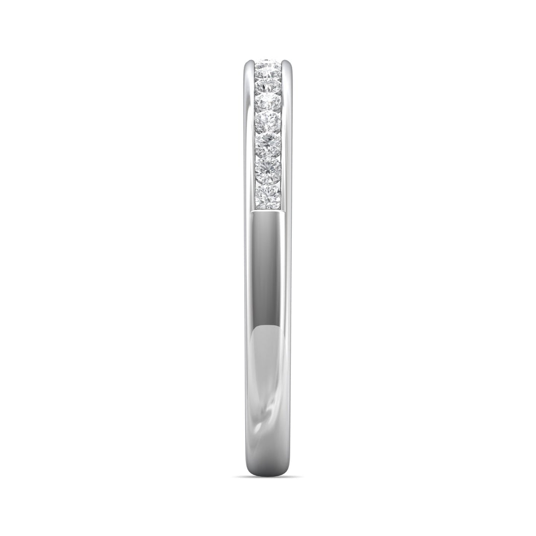 14K Gold White Channel/Shared Prong Wedding Band from the Channel/Shared Prong collection - DWBC1-.25_14KW