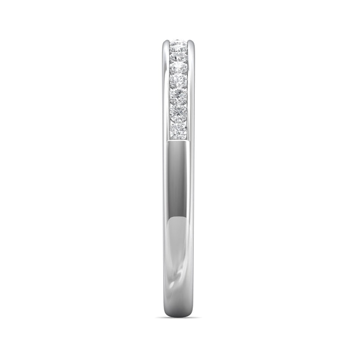 18K Gold White Channel/Shared Prong Wedding Band from the Channel/Shared Prong collection - DWBC1-.25_18KW