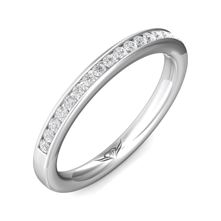 Channel/Shared Prong Wedding Band from the Channel/Shared Prong collection