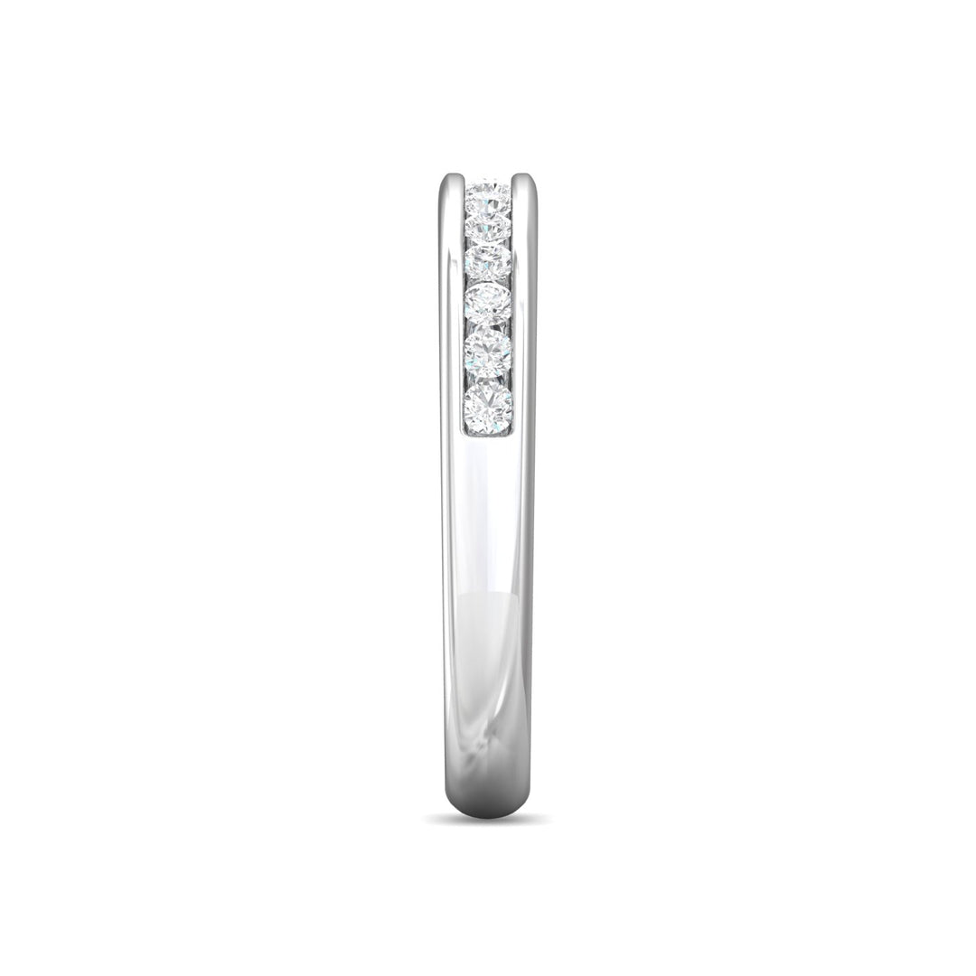 18K Gold White Channel/Shared Prong Wedding Band from the Channel/Shared Prong collection - DWBC1-.35_18KW
