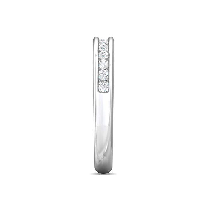 Platinum White Channel/Shared Prong Wedding Band from the Channel/Shared Prong collection - DWBC1-.35_PlatW