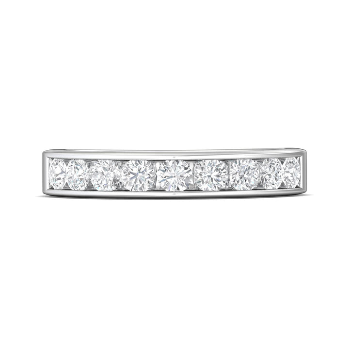 Platinum White Channel/Shared Prong Wedding Band from the Channel/Shared Prong collection - DWBC1-1.00_PlatW