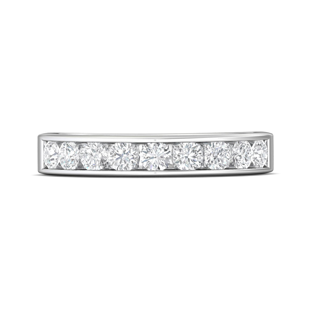 18K Gold White Channel/Shared Prong Wedding Band from the Channel/Shared Prong collection - DWBC1-1.00_18KW