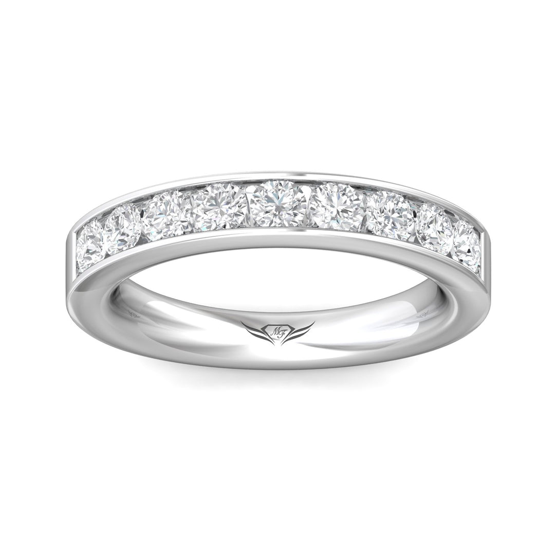 Channel/Shared Prong Wedding Band from the Channel/Shared Prong collection