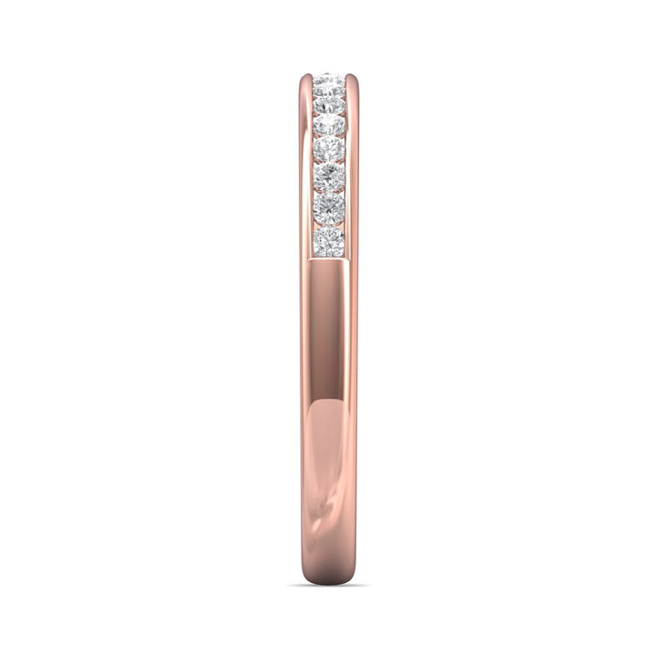 14K Gold Pink Channel/Shared Prong Wedding Band from the Channel/Shared Prong collection - DWBC1-.25_14KP