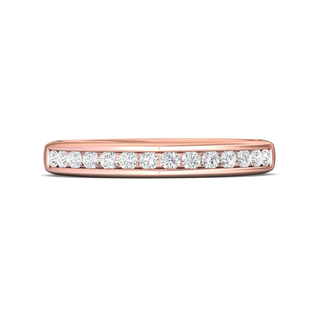 14K Gold Pink Channel/Shared Prong Wedding Band from the Channel/Shared Prong collection - DWBC1-.35_14KP