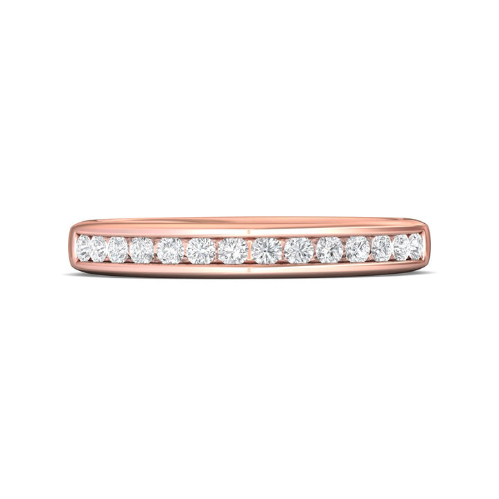 14K Gold Pink Channel/Shared Prong Wedding Band from the Channel/Shared Prong collection - DWBC1-.35_14KP