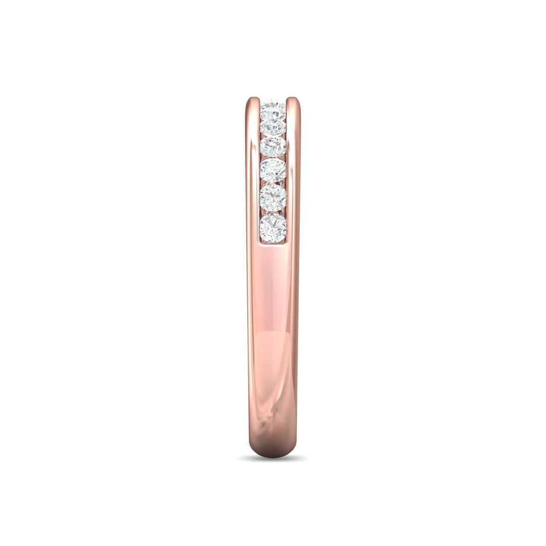 14K Gold Pink Channel/Shared Prong Wedding Band from the Channel/Shared Prong collection - DWBC1-.35_14KP