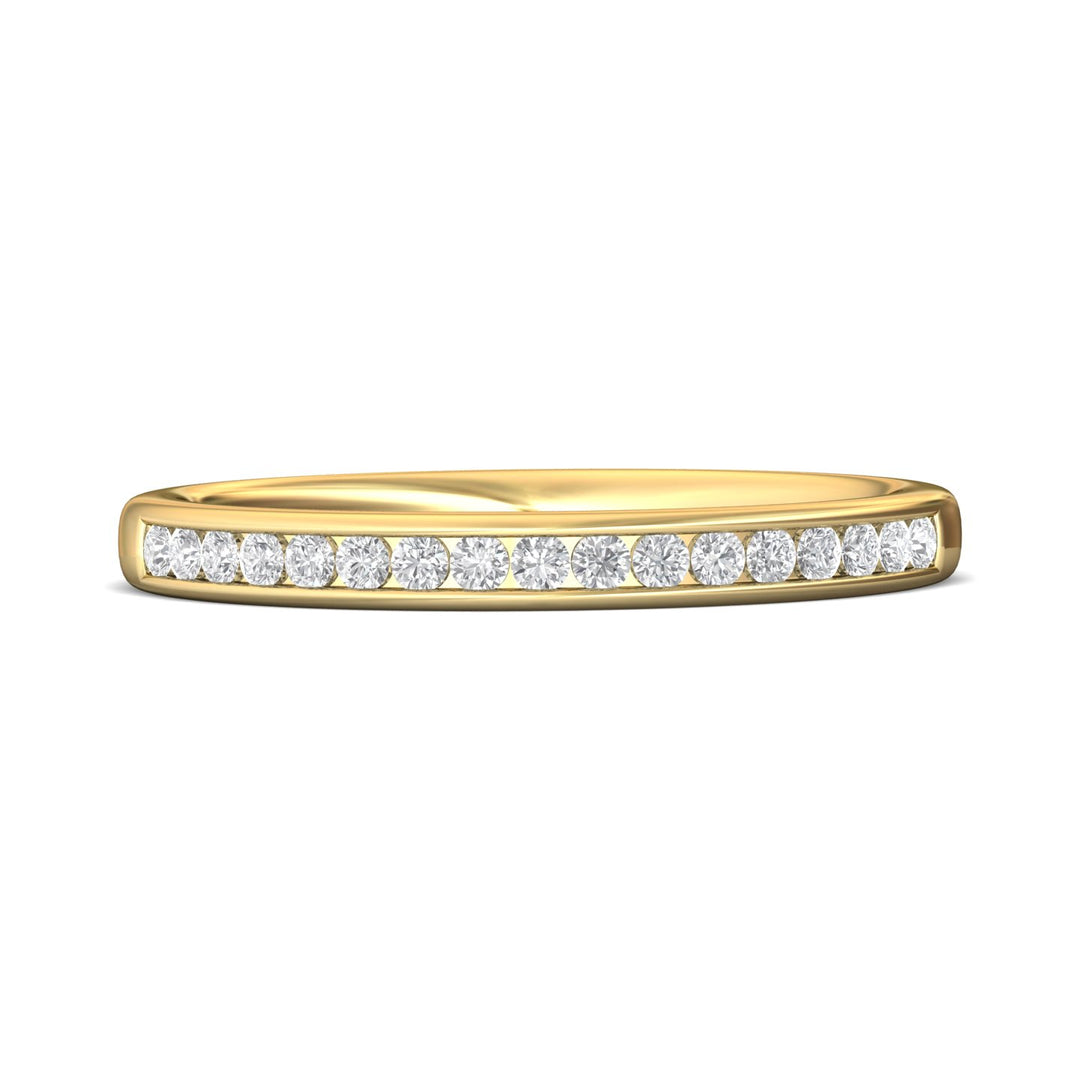14K Gold Yellow Channel/Shared Prong Wedding Band from the Channel/Shared Prong collection - DWBC1-.25_14KY