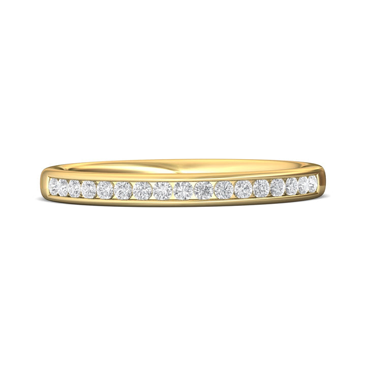 18K Gold Yellow Channel/Shared Prong Wedding Band from the Channel/Shared Prong collection - DWBC1-.25_18KY
