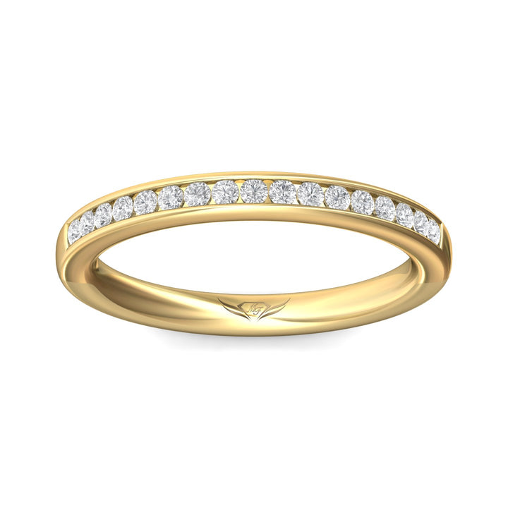 14K Gold Yellow Channel/Shared Prong Wedding Band from the Channel/Shared Prong collection - DWBC1-.25_14KY