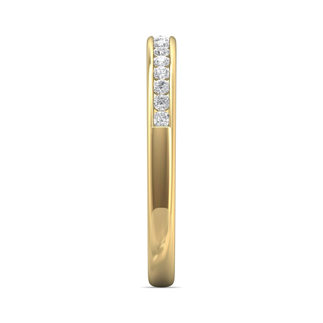 14K Gold Yellow Channel/Shared Prong Wedding Band from the Channel/Shared Prong collection - DWBC1-.25_14KY