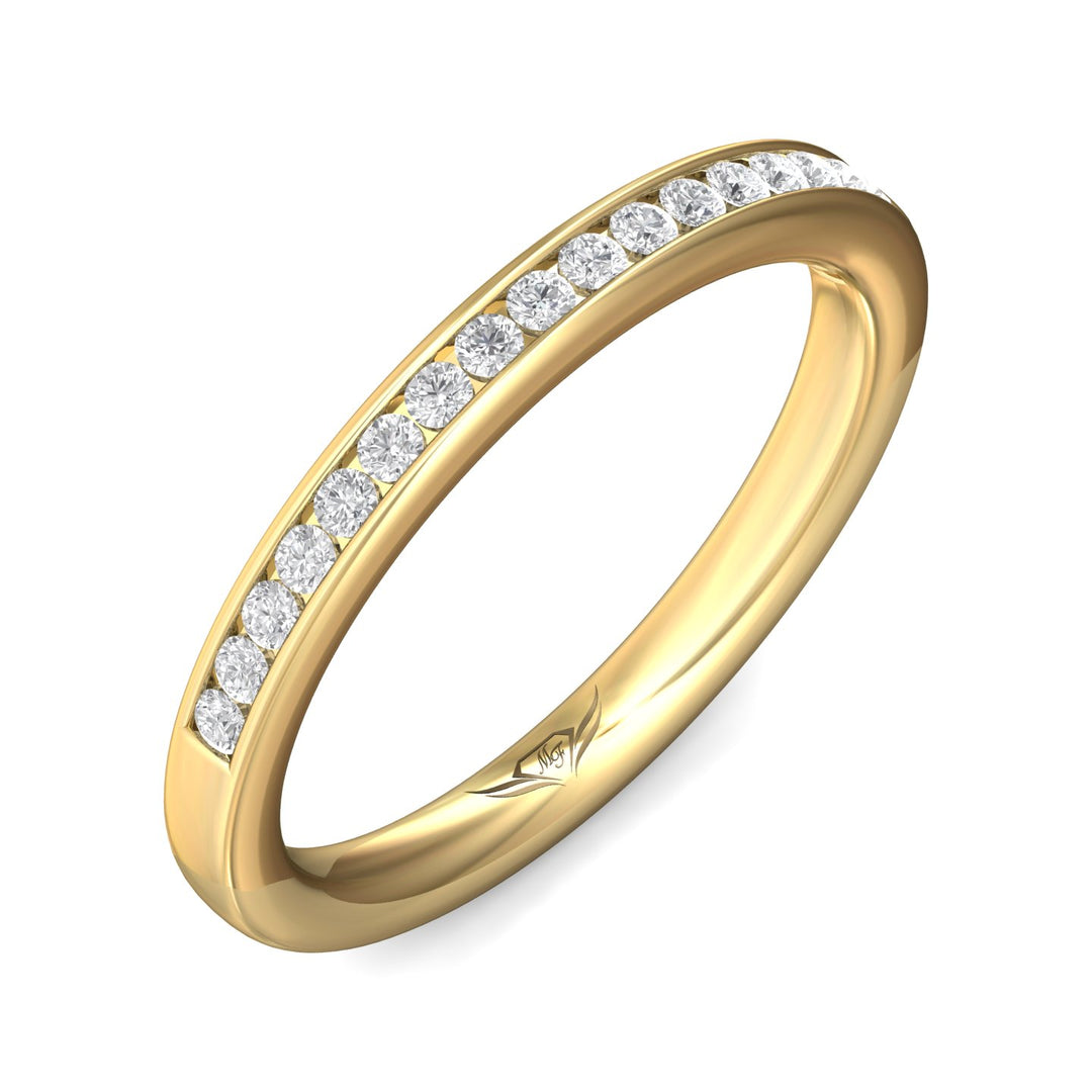 14K Gold Yellow Channel/Shared Prong Wedding Band from the Channel/Shared Prong collection - DWBC1-.25_14KY