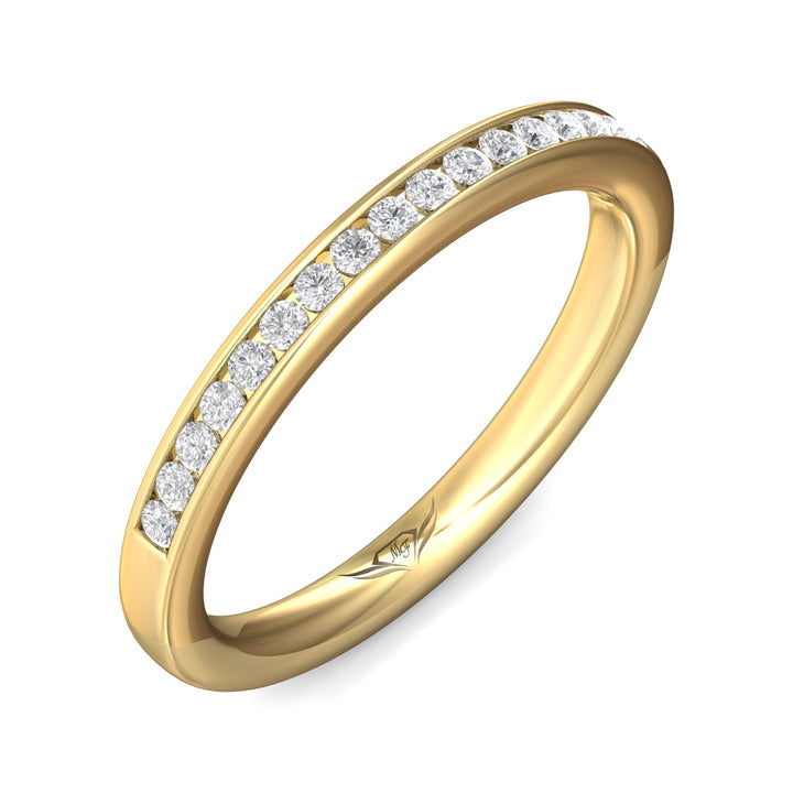 14K Gold Yellow Channel/Shared Prong Wedding Band from the Channel/Shared Prong collection - DWBC1-.25_14KY