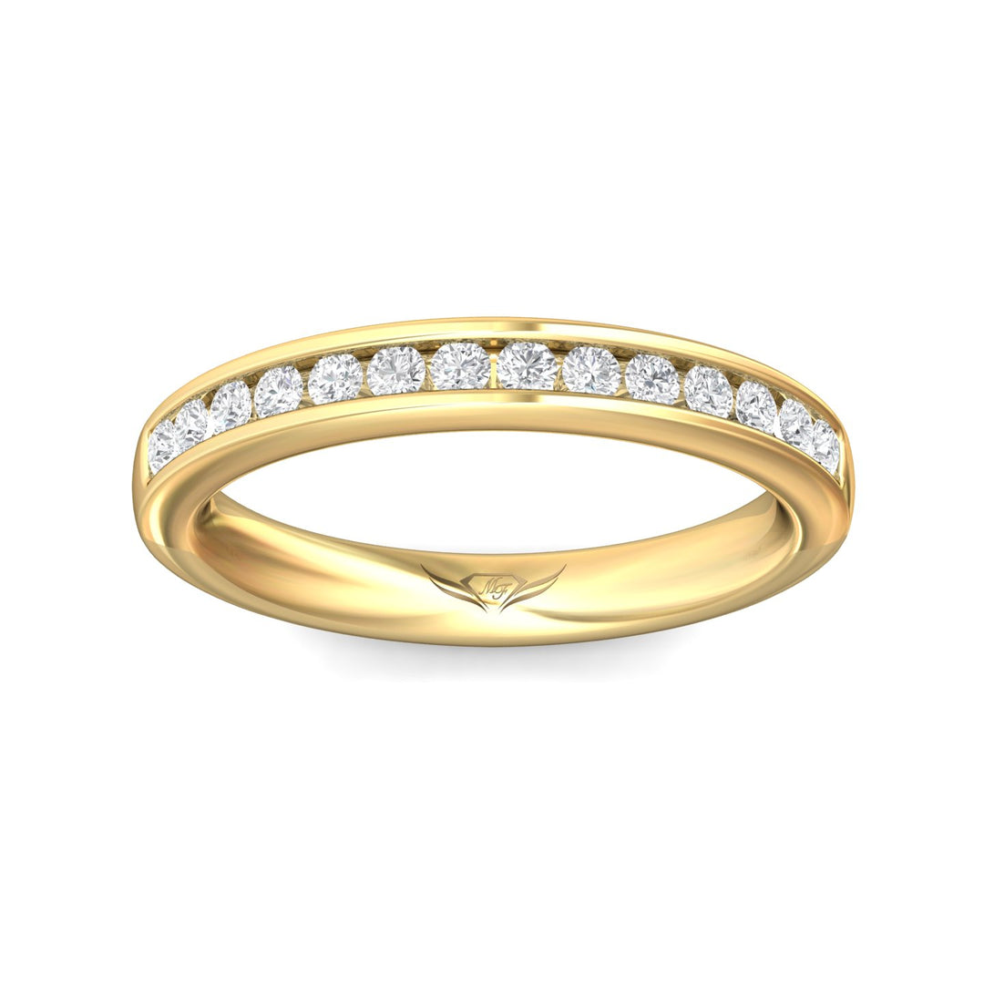 14K Gold Yellow Channel/Shared Prong Wedding Band from the Channel/Shared Prong collection - DWBC1-.35_14KY