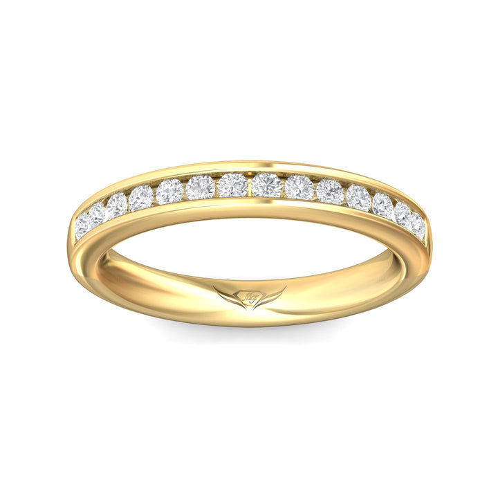 14K Gold Yellow Channel/Shared Prong Wedding Band from the Channel/Shared Prong collection - DWBC1-.35_14KY