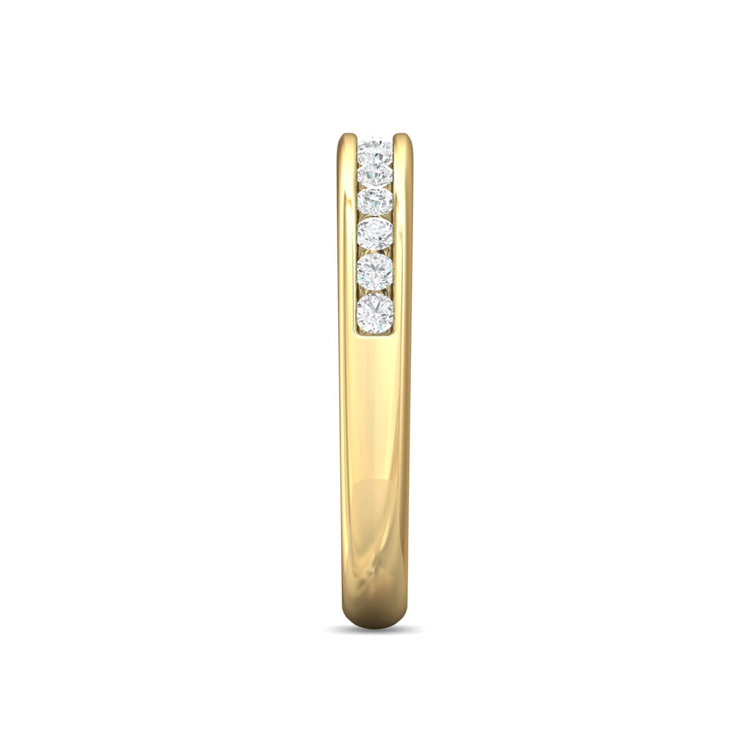 14K Gold Yellow Channel/Shared Prong Wedding Band from the Channel/Shared Prong collection - DWBC1-.35_14KY