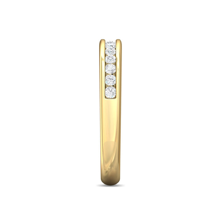 18K Gold Yellow Channel/Shared Prong Wedding Band from the Channel/Shared Prong collection - DWBC1-.35_18KY