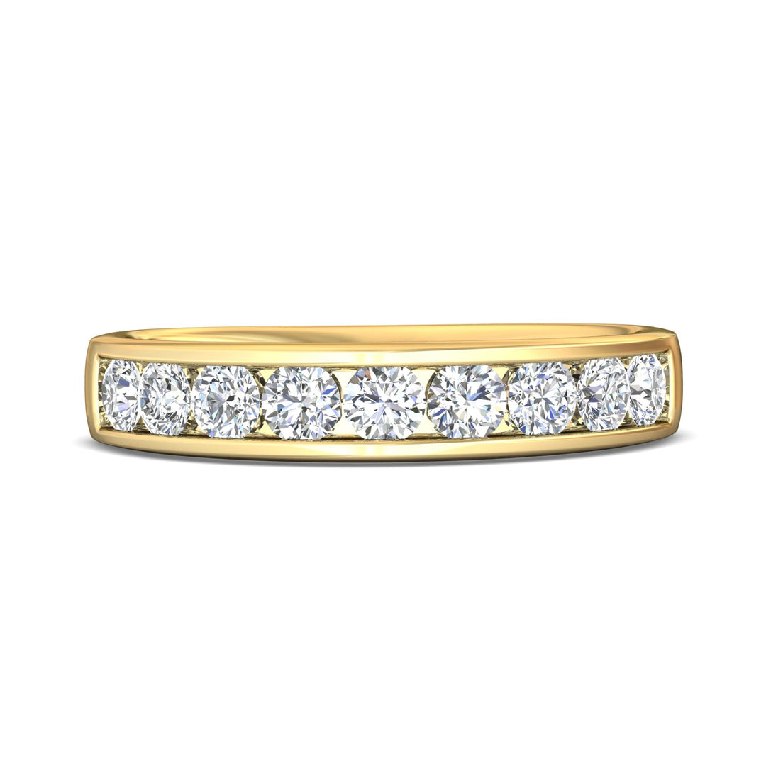 14K Gold Yellow Channel/Shared Prong Wedding Band from the Channel/Shared Prong collection - DWBC1-1.00_14KY