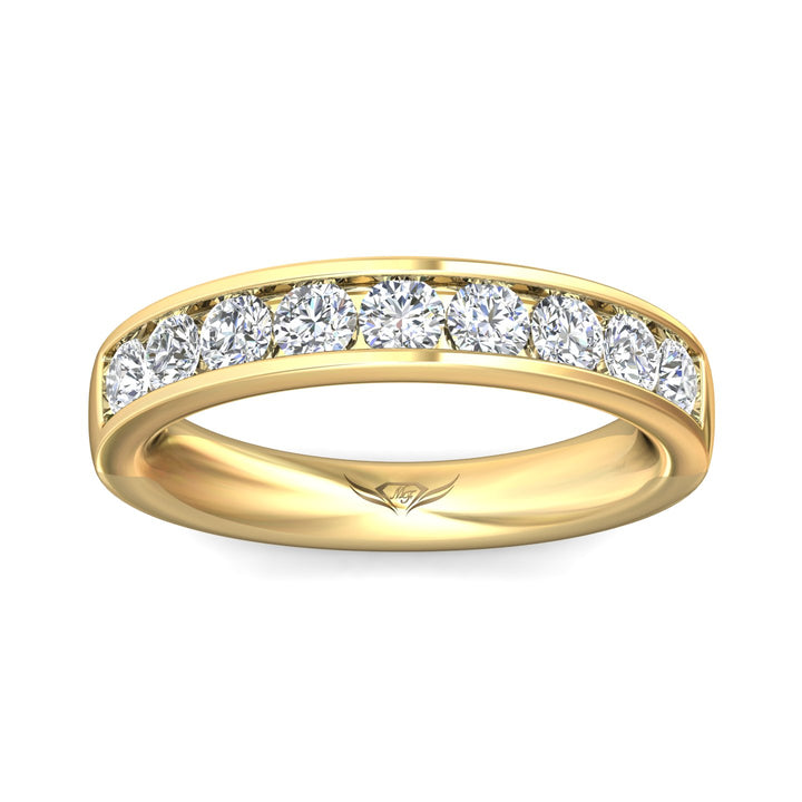 14K Gold Yellow Channel/Shared Prong Wedding Band from the Channel/Shared Prong collection - DWBC1-1.00_14KY