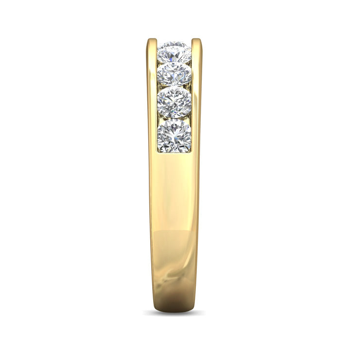 14K Gold Yellow Channel/Shared Prong Wedding Band from the Channel/Shared Prong collection - DWBC1-1.00_14KY