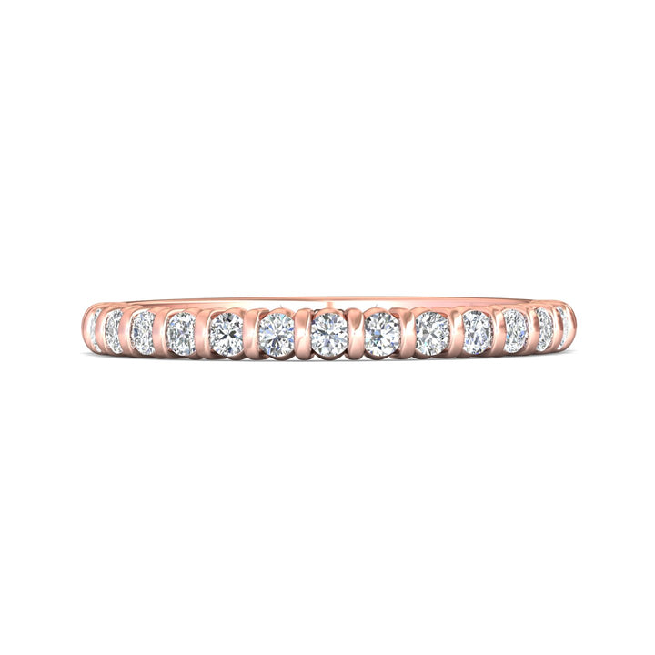 14K Gold Pink Channel/Shared Prong Wedding Band from the Channel/Shared Prong collection - DWBC8-.35_14KP