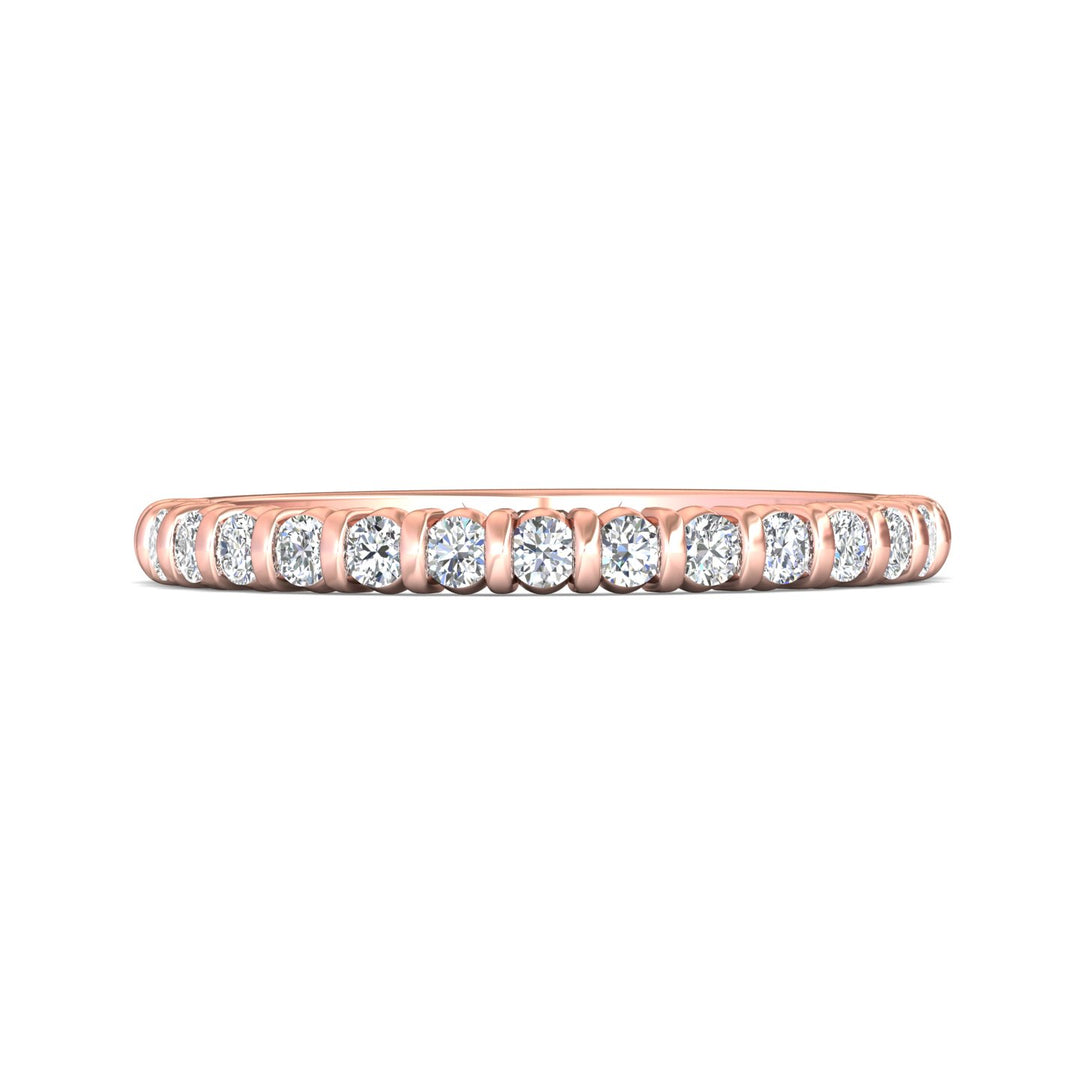 14K Gold Pink Channel/Shared Prong Wedding Band from the Channel/Shared Prong collection - DWBC8-.35_14KP