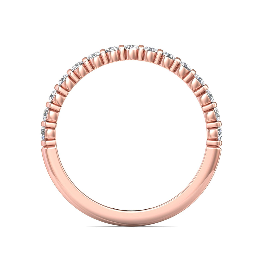 18K Gold Pink Channel/Shared Prong Wedding Band from the Channel/Shared Prong collection - DWBC8-.35_18KP