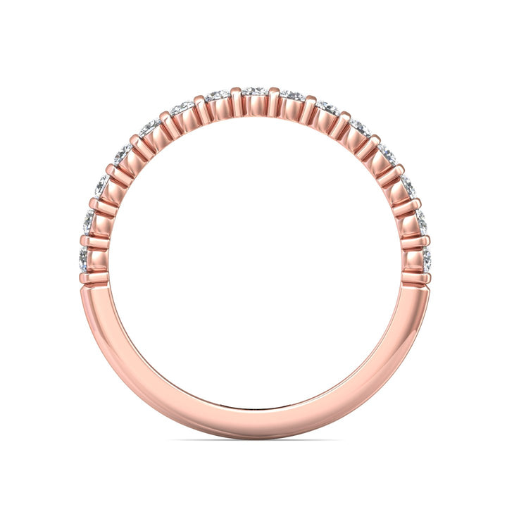 18K Gold Pink Channel/Shared Prong Wedding Band from the Channel/Shared Prong collection - DWBC8-.35_18KP