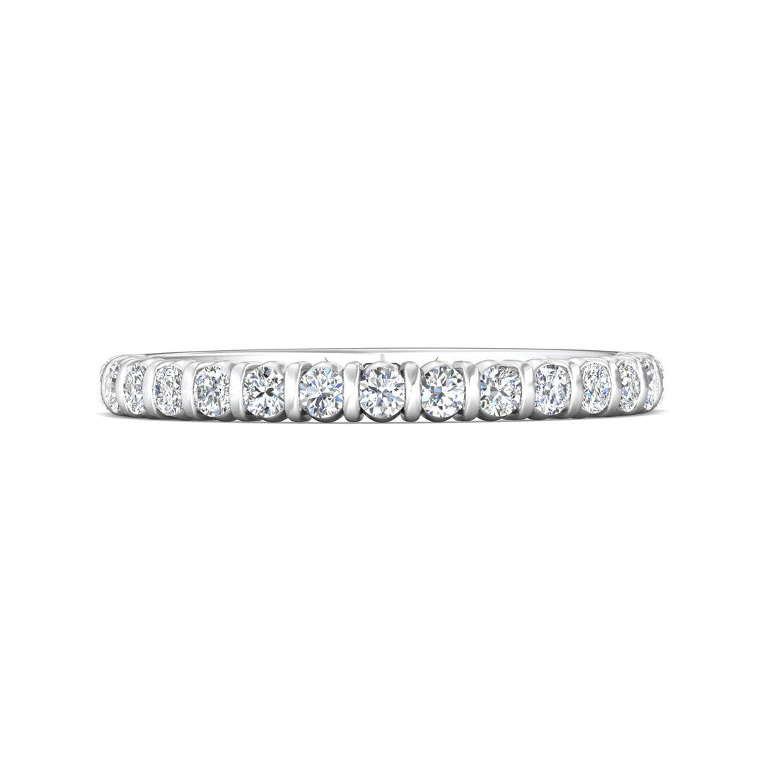 18K Gold White Channel/Shared Prong Wedding Band from the Channel/Shared Prong collection - DWBC8-.35_18KW