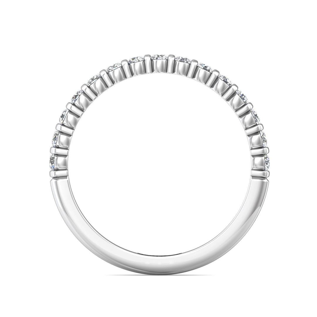Platinum White Channel/Shared Prong Wedding Band from the Channel/Shared Prong collection - DWBC8-.35_PlatW